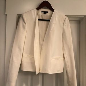 White blazer with silk detailing